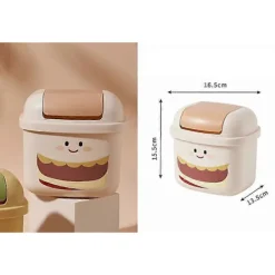 Skrivbords papperskorg, plast soptunna med lock, söt papperskorg för skrivbord, bänkskiva, liten papperskorg, soptunna för skrivbord, soptunna med lock | Fyndiq