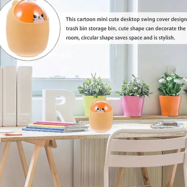 New Skrivbords papperskorg Söt Liten Mini Bord Matbord Skrivbord Hem Vardagsrum Soffbord Kreativ Med Lock (1 st)