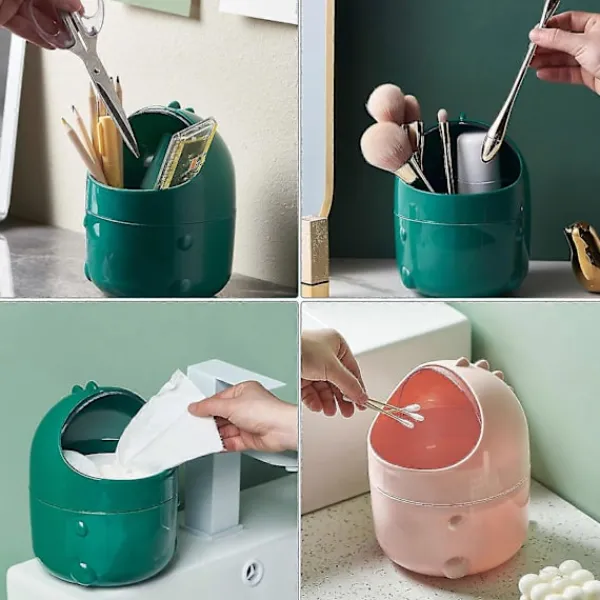 Outlet Skrivbordsavfallsbehållare med lock, tecknad form, papperskorg för skrivbord