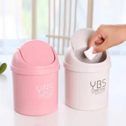 Outlet HEET Skrivbordsminihink, liten papperskorg, hushåll med fack, skrivbord L Pink