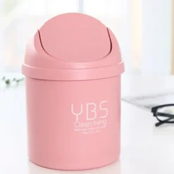 Outlet HEET Skrivbordsminihink, liten papperskorg, hushåll med fack, skrivbord L Pink