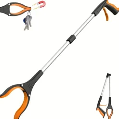 New Skräpplockare, KY-Tech 81 cm skräpplockare för vuxna, hopfällbar gripare med magnet, hjälpmedel för funktionshindrade Orange