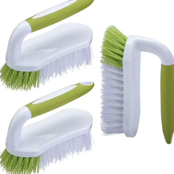 Online Skrubbborste, kraftiga skrubbborstar med bekvämt grepp för dusch, badrum, diskho, kök, golvrengöring, 3 st