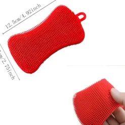 Hot Skrubber Silikonsvamp Multipurpose Silikonskurdyna Diskborste Badrum Frukt Grönsaksskrubber Kökstillbehör 4st