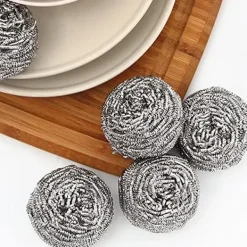 Online Skrubbsvamp i rostfritt stål, disksvamp - Set om 10, ZQKLA