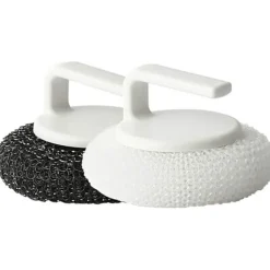 Hot Skrubbsvamp med handtag, rostfritt ståltrådsbollssvamp