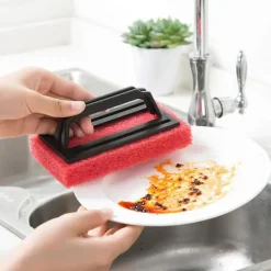 Sale Skrubbsvampborste med handtag, idealisk för keramiska plattor, duschdörrar i glas