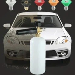 Skumkanon med 1/4" snabbkoppling, 1 liter, 5 munstycksspetsar för högtryckstvätt.pa