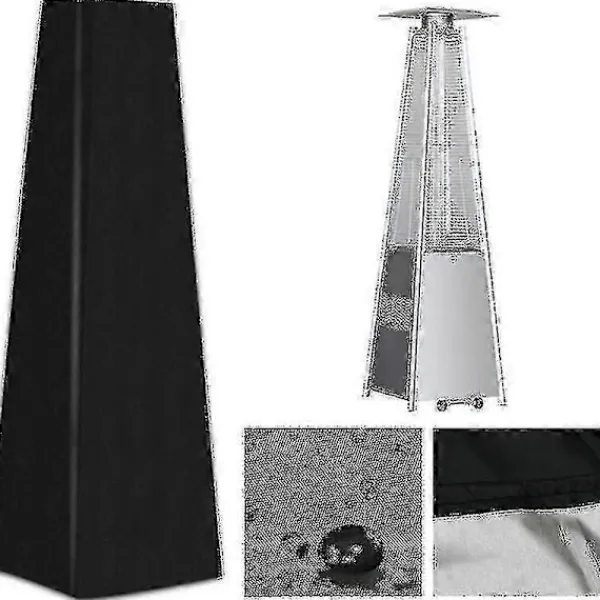 Best FJORD Skydd för uteplatsvärmare, pyramidvärmarskydd, damm-/vindsäkert skydd för uteplatsvärmare, Superma, svart