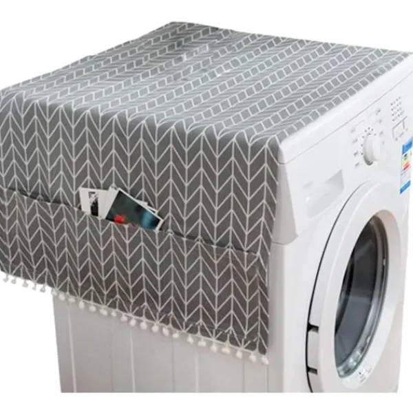 Hot Skyddande tvättmaskin kylskåp Universal frontmatad tvättmaskin torktumlare Vattentätt grått pilmönster 55 x 130cm