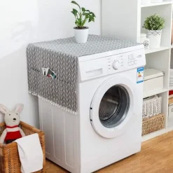 Hot Skyddande tvättmaskin kylskåp Universal frontmatad tvättmaskin torktumlare Vattentätt grått pilmönster 55 x 130cm