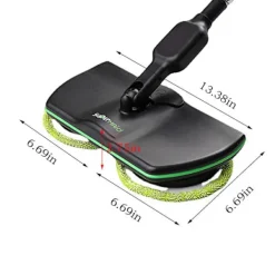 DMstore Sladdlös Elektrisk Mopp - Kraftfull Golvrengörare för Trä- och Kakelgolv Black