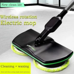 DMstore Sladdlös Elektrisk Mopp - Kraftfull Golvrengörare för Trä- och Kakelgolv Black