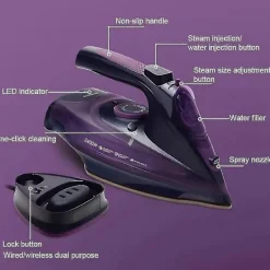 Outlet Sladdlös Elektrisk Ångstrykjärn 2400w Klädånga Justerbar