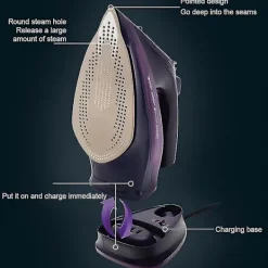 Outlet Sladdlös Elektrisk Ångstrykjärn 2400w Klädånga Justerbar