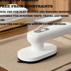Outlet Sladdlös Handhållen Mini Strykjärn - Portabelt och hopfällbart stryksystem med 90° roterande stryksula och litiumbatteri (ingen kontakt krävs), vit. | Fyndiq White