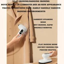 Outlet Sladdlös Handhållen Mini Strykjärn - Portabelt och hopfällbart stryksystem med 90° roterande stryksula och litiumbatteri (ingen kontakt krävs), vit. | Fyndiq White