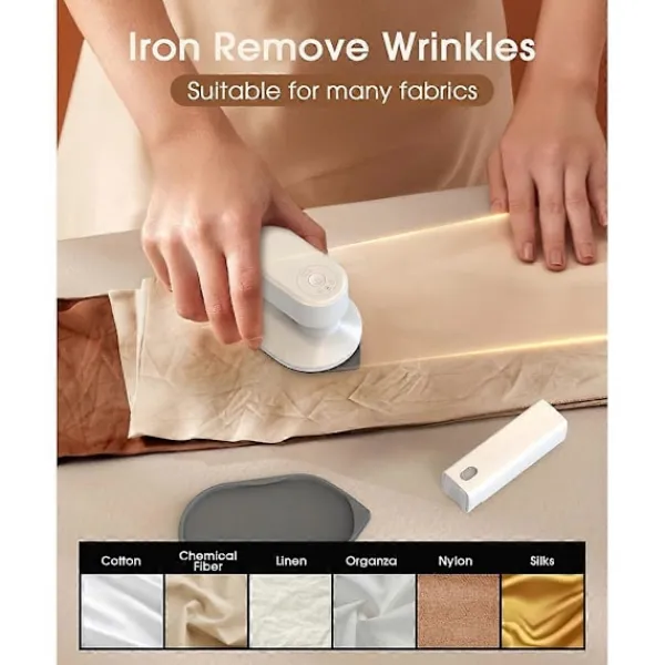 Outlet Sladdlös Resestrykjärn för Kläder, Mini Strykjärn (Ingen Ånga), 0,3 kg Lätt Bärbar Strykjärn, med S
