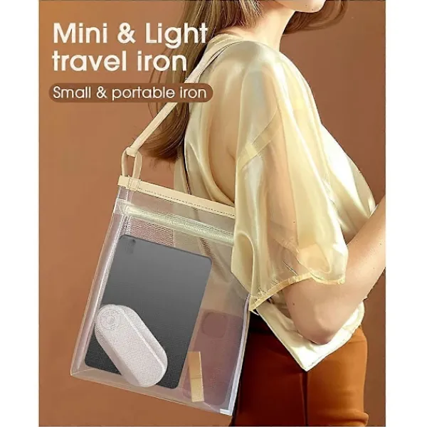 Outlet Sladdlös Resestrykjärn för Kläder, Mini Strykjärn (Ingen Ånga), 0,3 kg Lätt Bärbar Strykjärn, med S