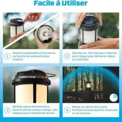 Online THERMACELL Sladdlös Tiger Mosquito och Myggmedelsenhet - lykta - 20m² skydd Svart