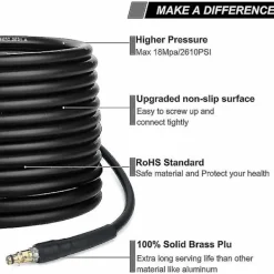 New Slang för Karcher K2 K3 K4 K5 K6 K7 högtryckstvätt - 10m - Snabbkopplingsslang med mässingsspetsar