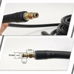 Hot Slang för Kärcher K2 K3 K4 K5 K6 K7 högtryckstvätt - 10m - Snabbkopplingsslang med mässingsmunstycken 10M[co]