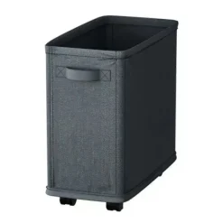 Best Slim Laundry Basket with Wheels Large Capacity Strong Load-Bearing Foldable Design Dirty Clothes Hamper Dark Gray