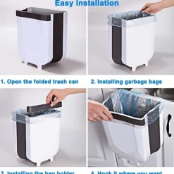 Best *Sällsynt pärlvikbar kökssopkorg - 9L kökssopkorg med skåpsdörr, vit, stor*