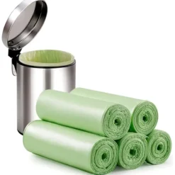 Små sopkärlsfodral 45*50cm Biologiskt nedbrytbara soppåsar 4 rullar Sopåsar Badrumssopkorg Sopfodral för kök Hem Sovrum Kontor