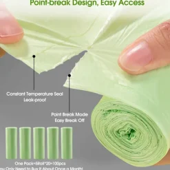 Små sopkärlsfodral 45*50cm Biologiskt nedbrytbara soppåsar 4 rullar Sopåsar Badrumssopkorg Sopfodral för kök Hem Sovrum Kontor