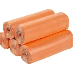 Hot Små soppåsar Starka Förtjocka Biologiskt nedbrytbara soptunnor för kök Kontor Hem Badrum Sovrum 100 stycken Slumpmässig färg Orange 177 tum