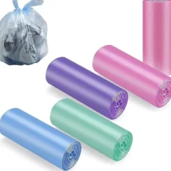 Online Små sopsäckar 100 stycken 5l soppåsar Färgglada sopsäckar för badrum, kontor, pedalhinkar Passar små papperskorgar, (45x50 cm)