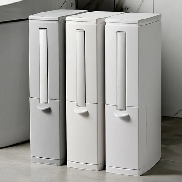 LBSS Smal papperskorg med toalettborste Slittålig toalettborste för badrum White