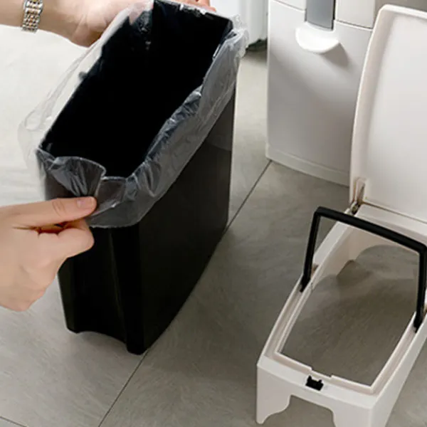 LBSS Smal papperskorg med toalettborste Slittålig toalettborste för badrum White