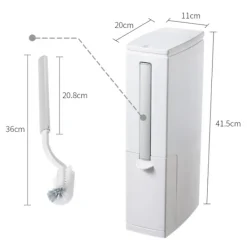 LBSS Smal papperskorg med toalettborste Slittålig toalettborste för badrum White