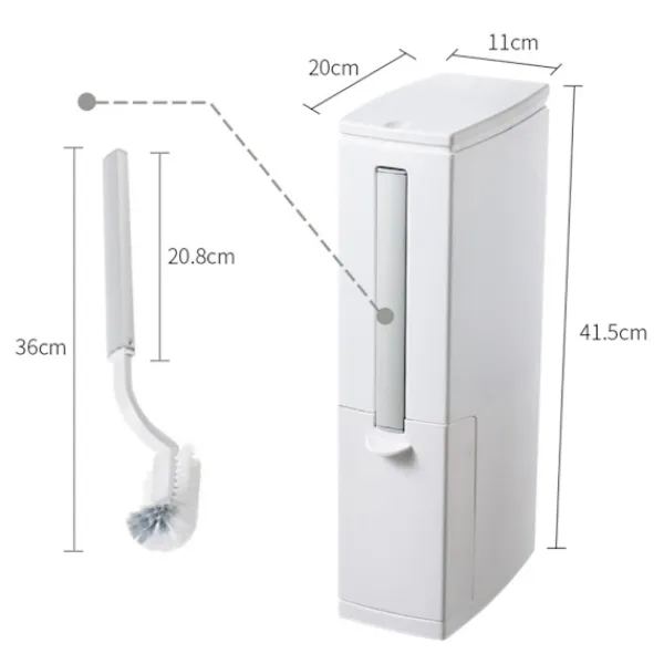 LBSS Smal papperskorg med toalettborste Slittålig toalettborste för badrum White