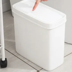 Clearance Smal slits papperskorg med lock kök vardagsrum sovrum badrum toalett rör avfallskorg