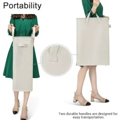 Outlet Smal tvättkorg, liten hopfällbar tvättkorg, hopfällbar tvättkorg, robust tvättkorg med handtag