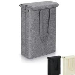 Discount Smal tvättkorg med lock, hopfällbar smal förvaring