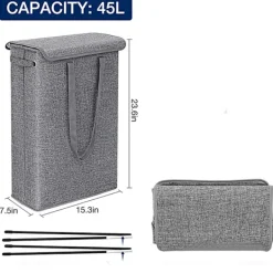 Discount Smal tvättkorg med lock, hopfällbar smal förvaring