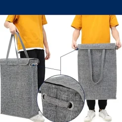 Discount Smal tvättkorg med lock, hopfällbar smal förvaring