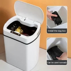 Hot Smart Soptunna För Kök Hushåll Soptunna Papperskorg Badrum Automatisk Sensor Soptunna Skräp W (FMY)