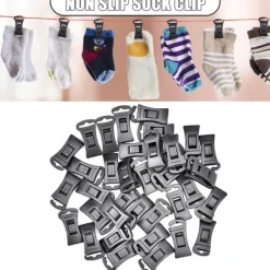 Best Sockklämmor för tvättmaskin och torktumlare Multifunktionell sockhållare med krok Halkfria klädnypor 60 Pack