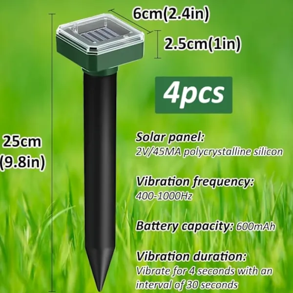 Discount Solcellsdriven mullvadsskrämma 4-pack