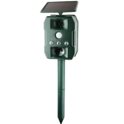 Sale INF Solcellsdriven skadedjursskrämma med ultraljud, rörelsesensor och ljud