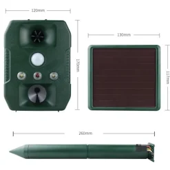 Sale INF Solcellsdriven skadedjursskrämma med ultraljud, rörelsesensor och ljud