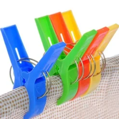 Outlet Solstol Strandhandduksklipp 4-pack Stora Klämmor Klädnypor Tunga Tvätt A One-size