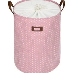 Sale BraVärde Sommarrea Fristående Tvättkorg med Lock, Vikbar Extra Stor Tvättkorg med Dragsko och Handtag (Rosa)