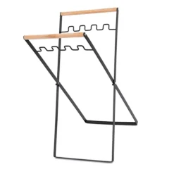 New Sopbehållare i Metall, Bärbar Sopbehållare för Utomhus, Lövbehållare för Camping, Picknick, Kök, Svart