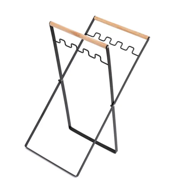 New Sopbehållare i Metall, Bärbar Sopbehållare för Utomhus, Lövbehållare för Camping, Picknick, Kök, Svart
